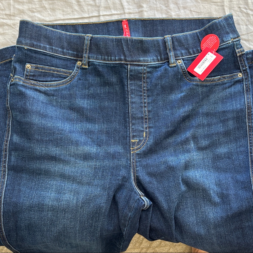 SPANX Dark Blue Flare Jeans - Picture 3 of 5